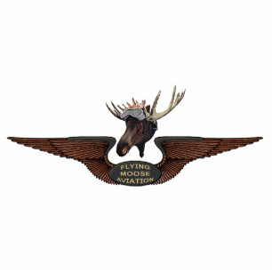 Flying Moose Bush Pilot Wings Photo Sculpture Magnet