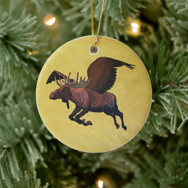 Flying Moose Ceramic Tree Decoration (Tree)