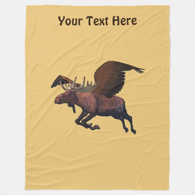 Flying Moose Fleece Blanket (Front)