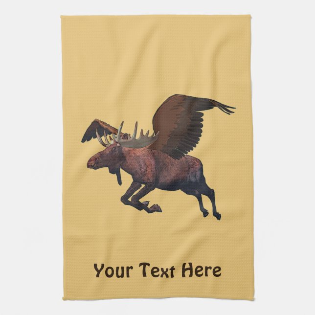 Flying Moose Tea Towel (Vertical)