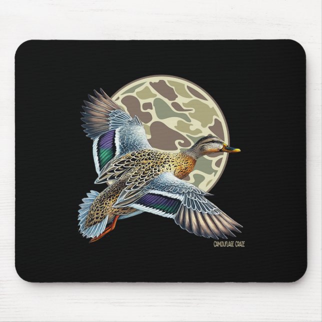 Flying Mottled Duck Camouflage Camo Duck Hunting C Mouse Mat (Front)