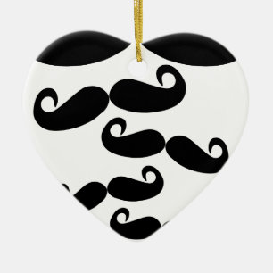 flying moustache ceramic tree decoration