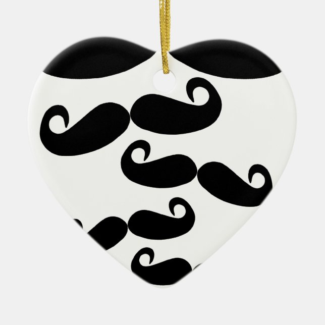 flying moustache ceramic tree decoration (Front)