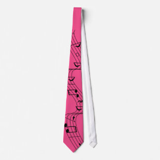 Flying Music Score Tie Pink