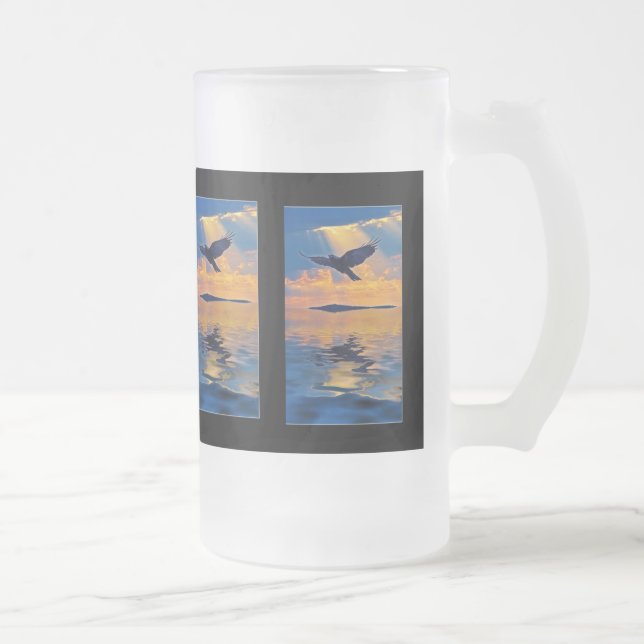 Flying Mystical Raven at Sunset Gift Mug Series (Right)