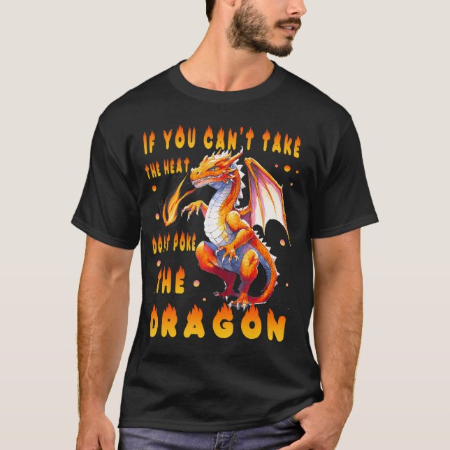 Flying Mythical Creature Cool Dragon Flame-Spewing T-Shirt (Front)