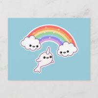 Flying Narwhal with Rainbow