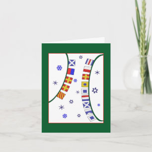 Flying Nautical Signal Flags Merry Christmas Card