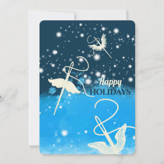 Flying needle thread quilting sewing Christmas Holiday Card