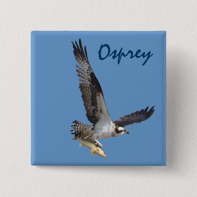 Flying Osprey & Fish Wildlife Photography 15 Cm Square Badge (Front)