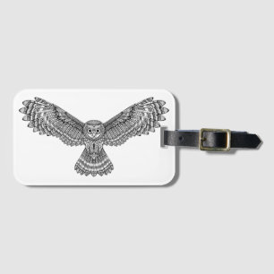 Flying Owl Zendoodle Luggage Tag