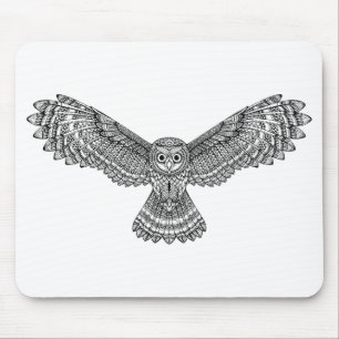 Flying Owl Zendoodle Mouse Mat