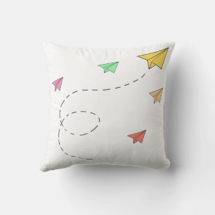 Flying paper planes cushion