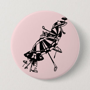 flying Parasols Umbrellas Ink art Illustration 7.5 Cm Round Badge