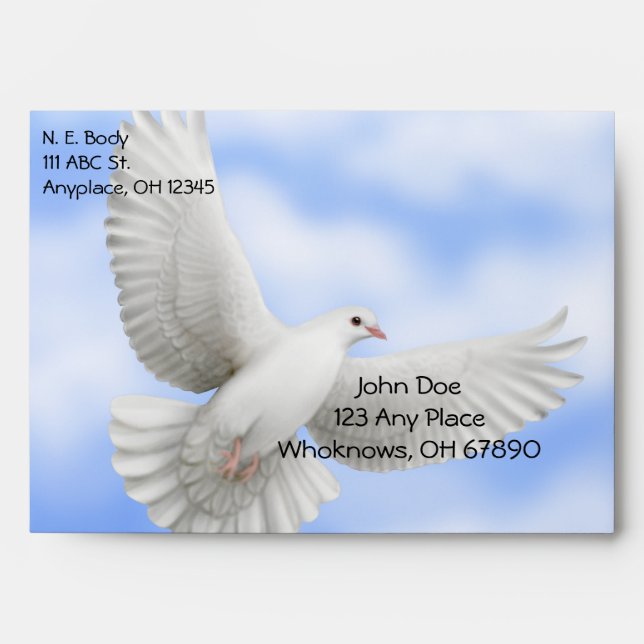Flying Peace Dove Envelope (Front)