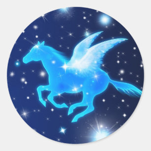 Flying Pegasus Classic Round Sticker
