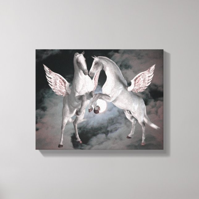 Flying Pegasus Fantasy Horse Art Canvas Print (Front)