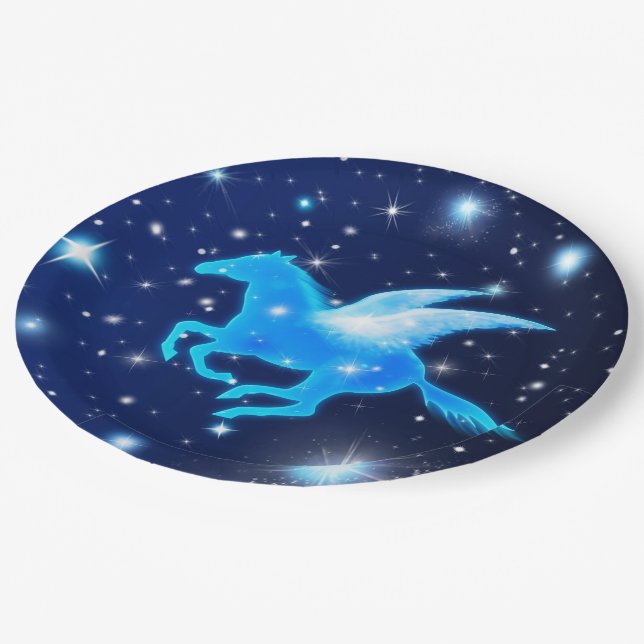 Flying Pegasus Paper Plate (Angled)