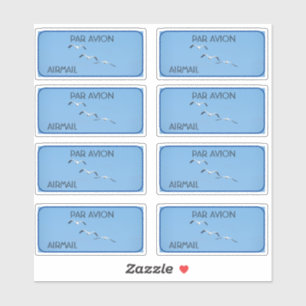 Flying Pelican Birds Airmail Stickers 