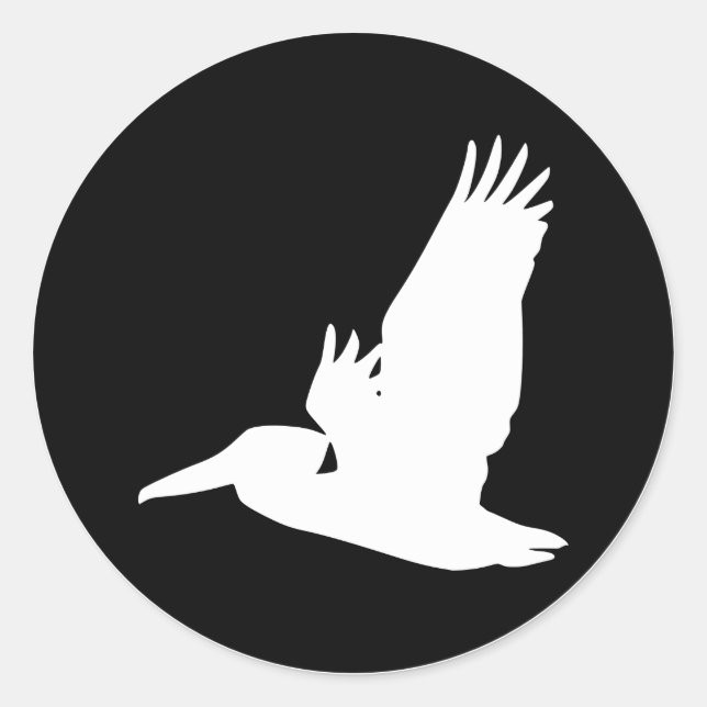 Flying Pelican Classic Round Sticker (Front)
