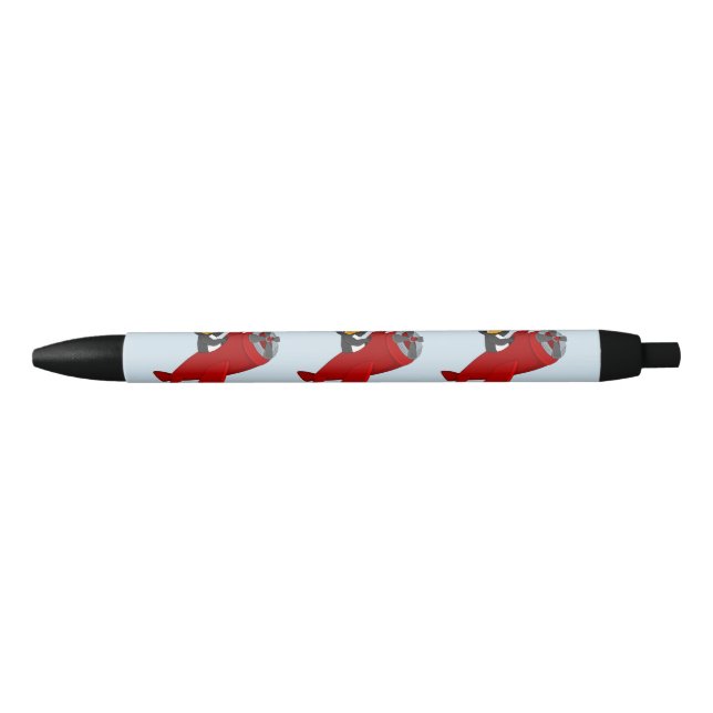 Flying penguin cartoon black ink pen (Front)