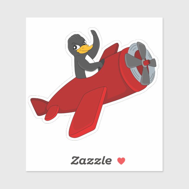 Flying penguin cartoon Custom-Cut Vinyl Sticker (Sheet)