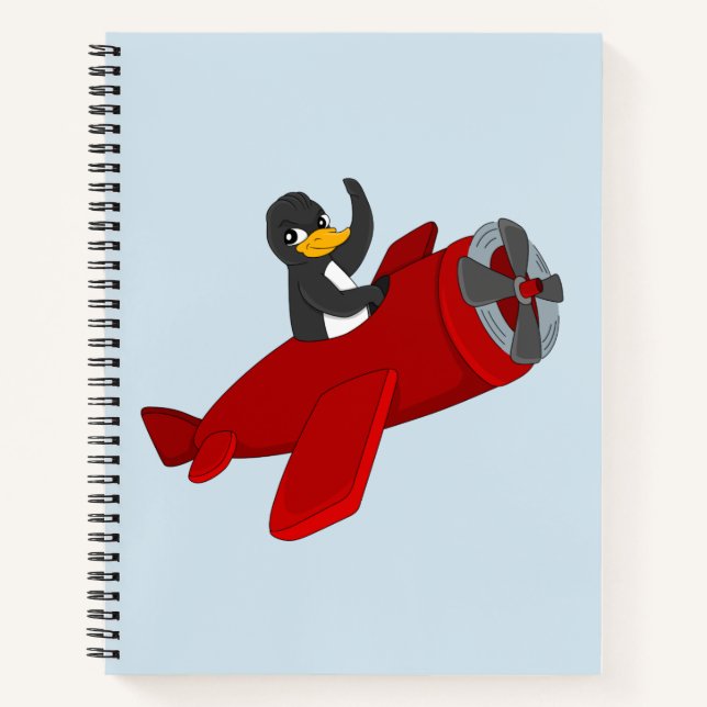 Flying penguin cartoon notebook (Front)