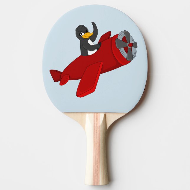 Flying penguin cartoon ping pong paddle (Front)