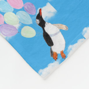 Flying Penguin  Fleece Blanket