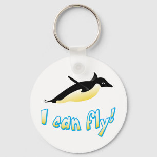 Flying penguin key ring