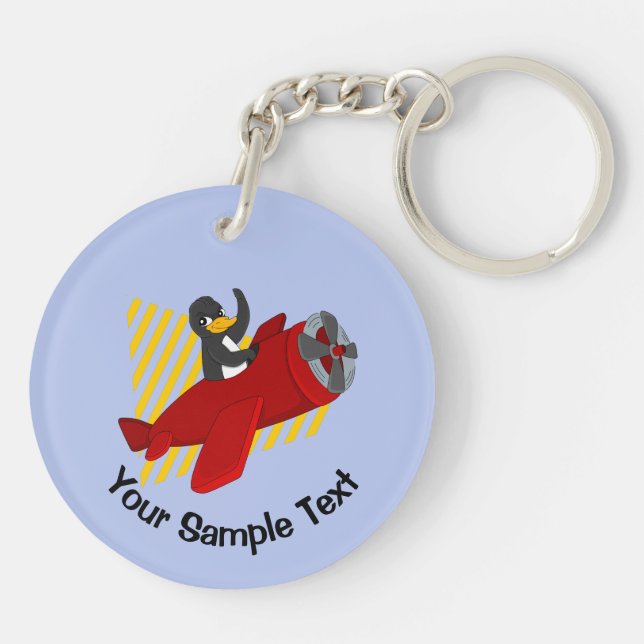 Flying penguin keychain (Back)