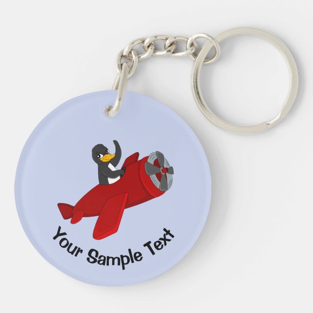 Flying penguin keychain (Back)