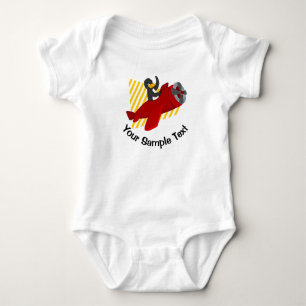 Flying penguin keychain baby bodysuit