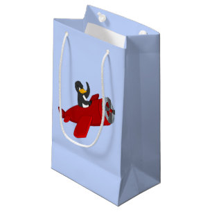 Flying penguing cartoon small gift bag