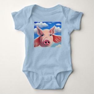 Flying Pig Baby Bodysuit