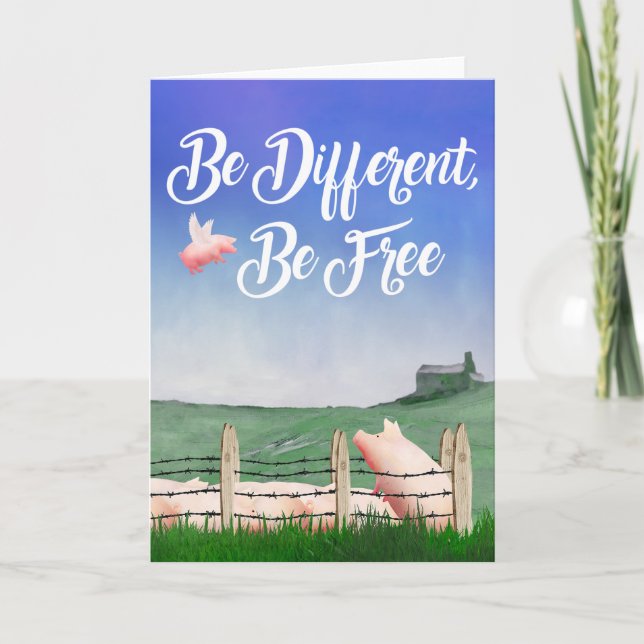 Flying Pig-Be Different Card (Front)