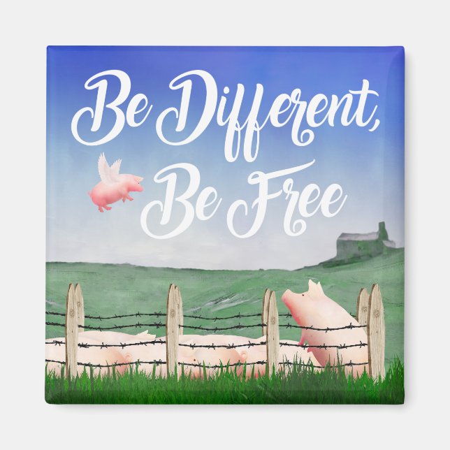 Flying Pig-Be Different Magnet (Front)