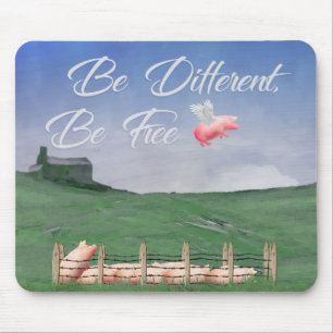 Flying Pig Be Different Mouse Mat