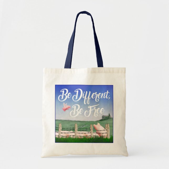 Flying Pig-Be Different Tote Bag (Front)