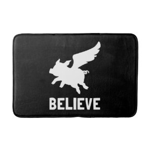 Flying Pig Believe Bath Mat