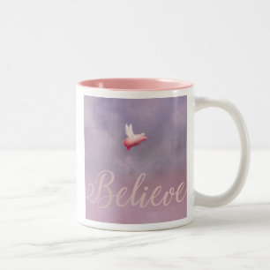 Flying Pig-Believe Two-Tone Coffee Mug