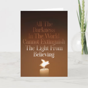 Flying Pig Candle Flame Flat Greeting Card