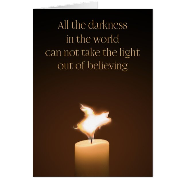 Flying Pig Candle Flame Note Card (Front)