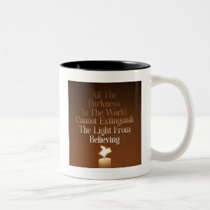 Flying Pig Candle Flame Two-Tone Coffee Mug