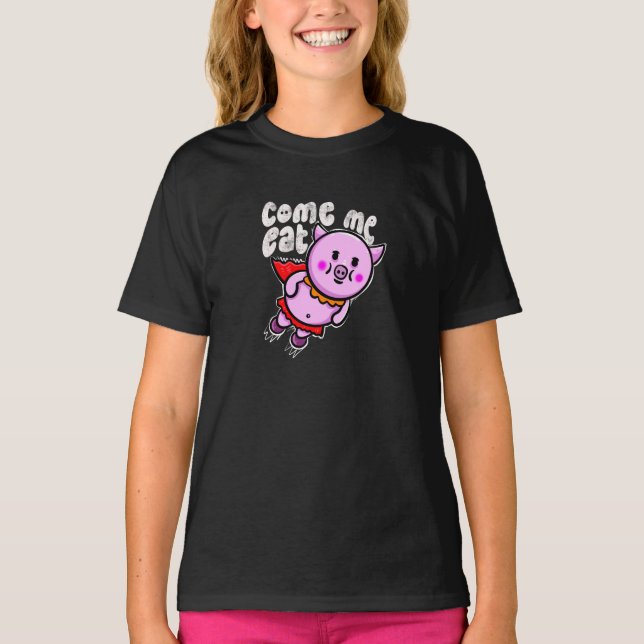 flying pig cartoon  T-Shirt (Front)