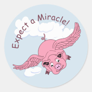 Flying Pig Classic Round Sticker