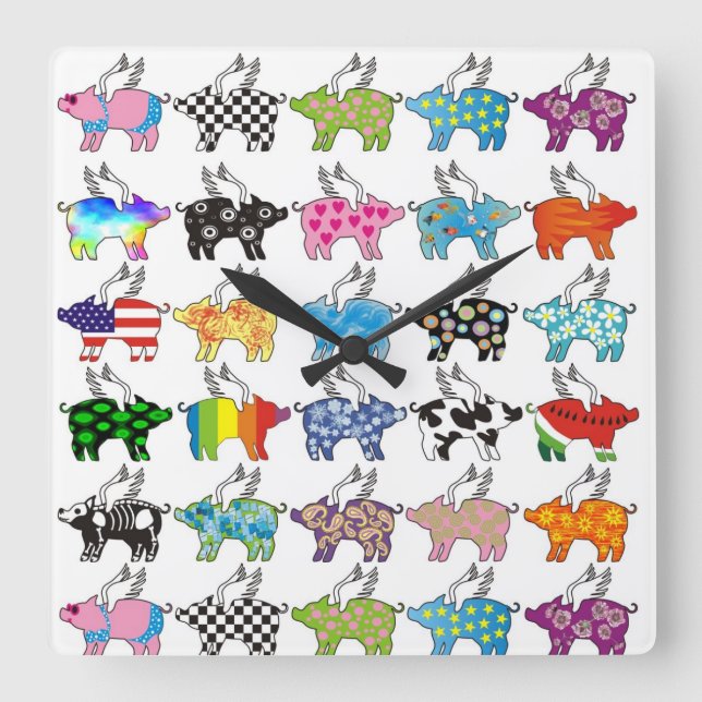 flying pig clock (Front)