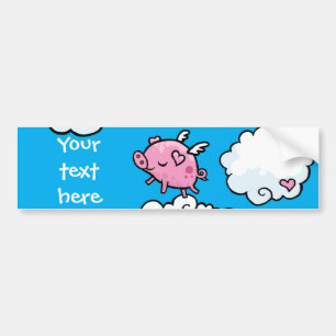 Flying pig clouds customisable bumper sticker
