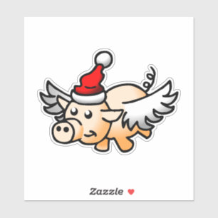 Flying Pig Custom Cut Vinyl Sticker