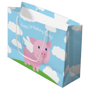 Flying Pig Cute 1st Birthday Gift Bag